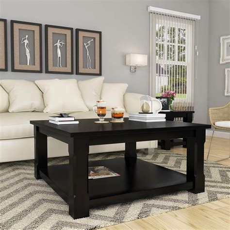 Discount Code Black Wood Square Coffee Table